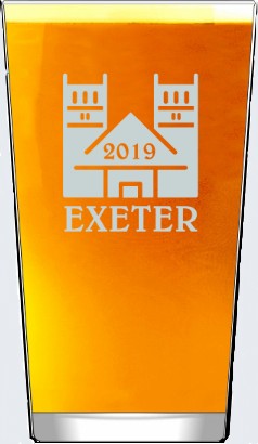 Pint glass with logo
